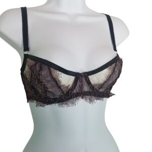 Edge O Beyond black sheer lace bra